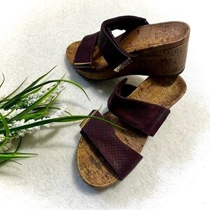 Vionic Pepper Leather Strap Wedge Sandal - Size 6